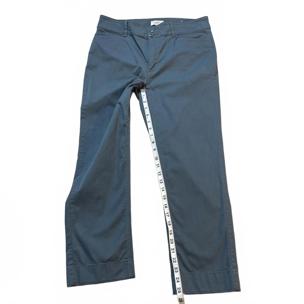 LOFT Straight Crop Pants Women's Size 8 Blue Gray - Picture 3 of 8